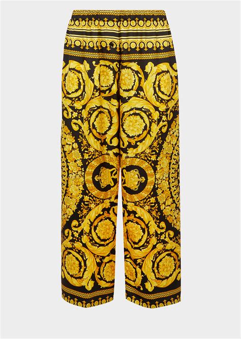 versace flash 21 collection barocco silk pants